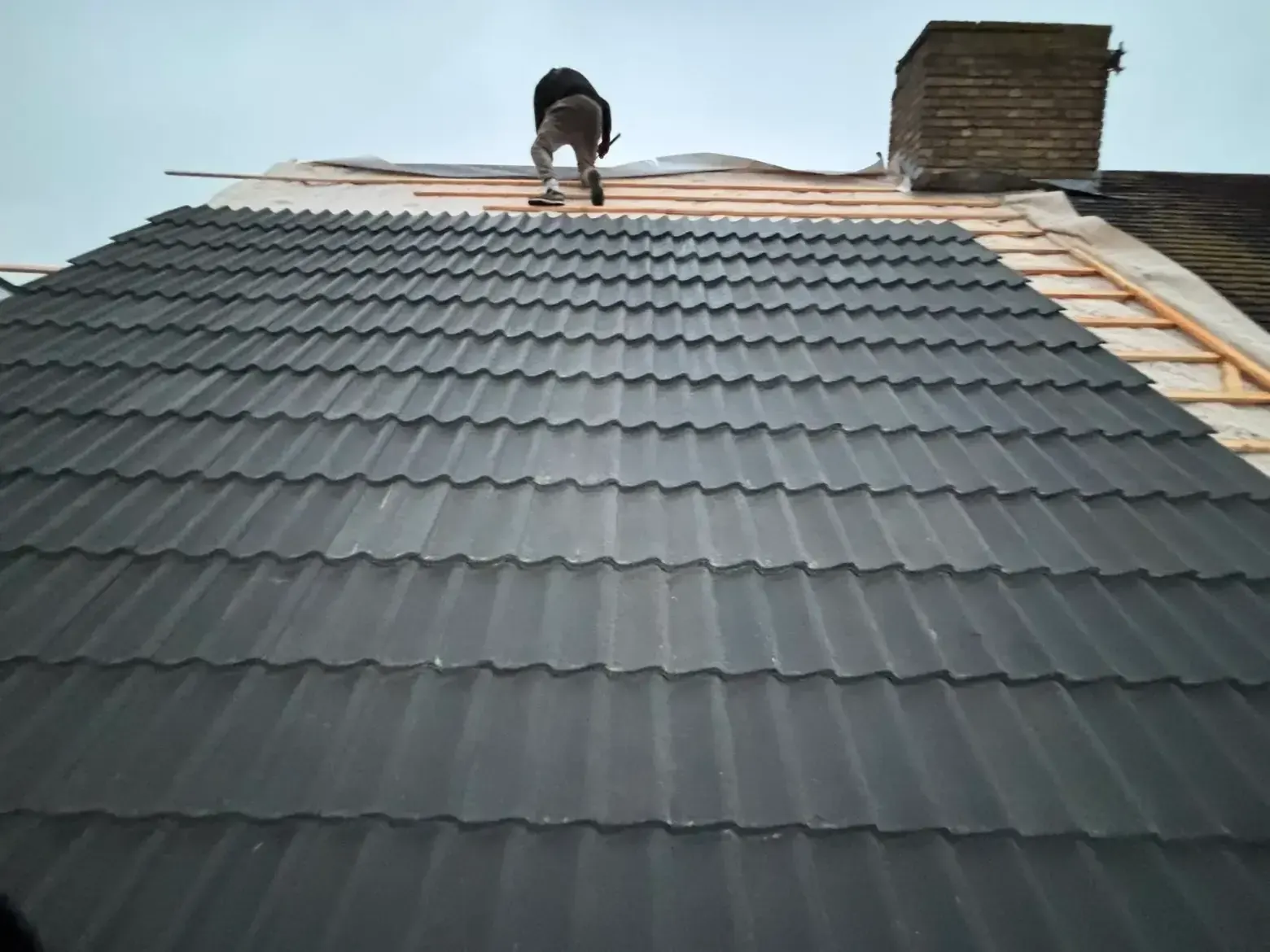 re roof grey tiles chimney littleport